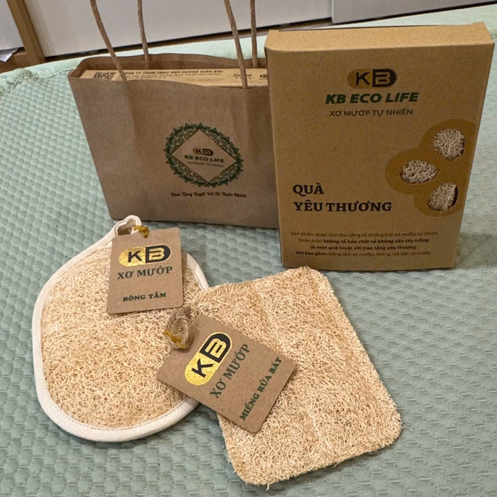 Hộp Quà Yêu Thương Cao Cấp:Bông Tắm Xuất Khẩu Size Xl 12*16Cm+Miếng Rửa Bát Xuất Khẩu Size Xl 12*16Cm - Kb - Ảnh 4
