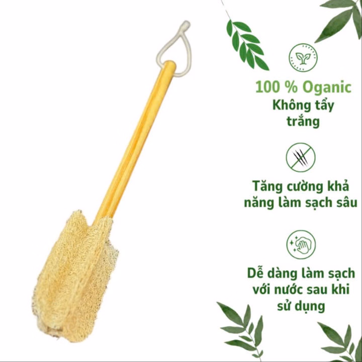 Cây Cọ Rửa Bình Sữa,Ly Cốc Xơ Mướp Tự Nhiên 4 Cánh Không Hoá Chất Tẩy Trắng, Rửa Sạch An Toàn - Kb - Ảnh 2