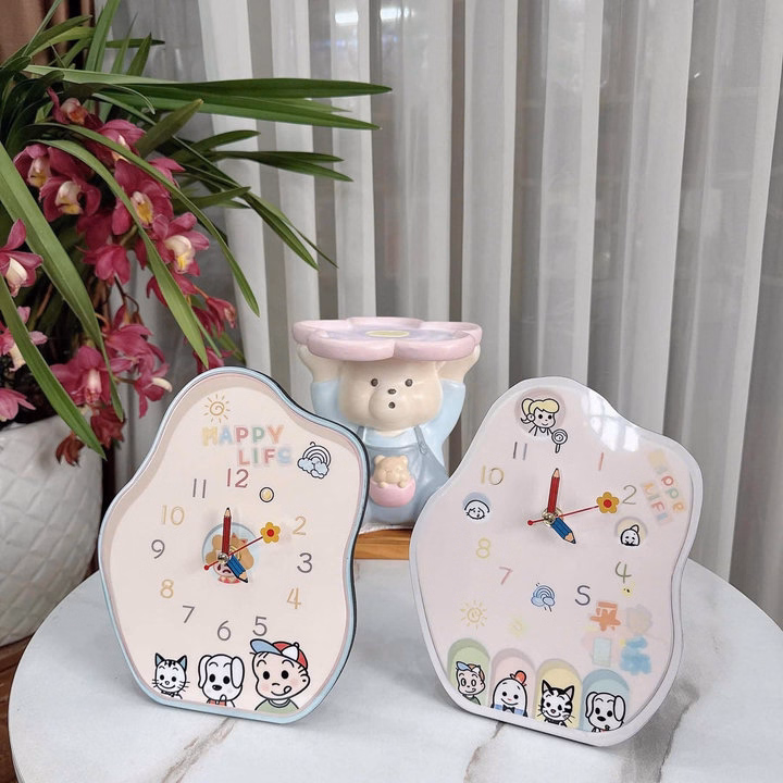 Đồng Hồ Siêu Yêu Để Bàn Decor Xinh Kute - Ảnh 5