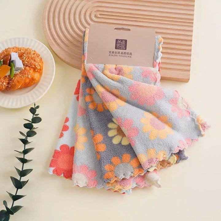 Set 5 Khăn Lau Bếp Đa Năng Tiện Dụng Hình Hoa - Ảnh 5