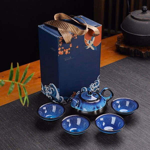 Bộ Ấm Chén Trà Cổ Quay Từ Lò Nung - Sương Mai