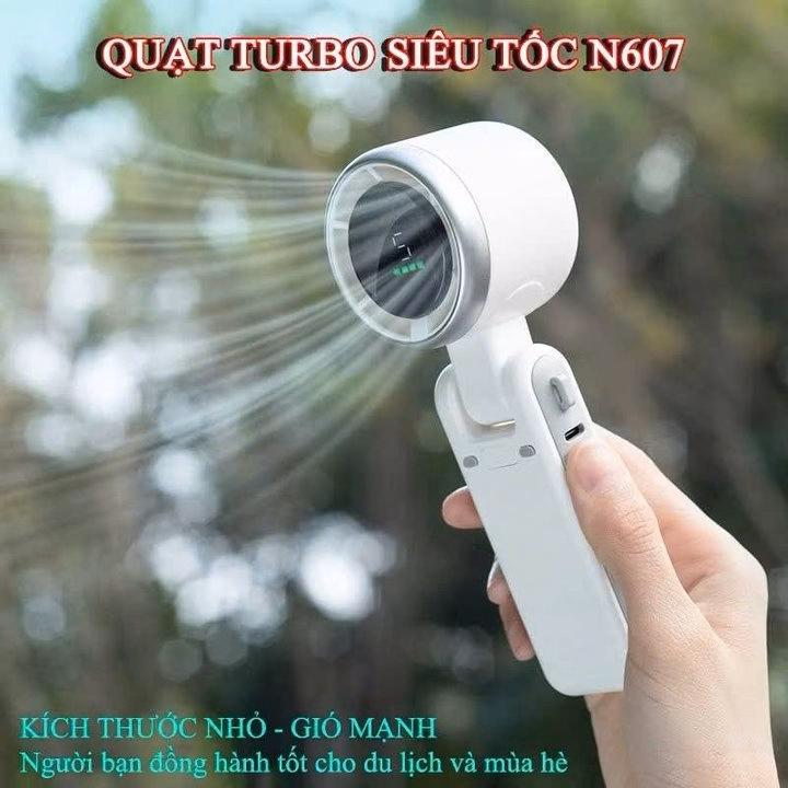 Quạt Cầm Tay Siêu Mát Turbo N607 Mini - Ảnh 3