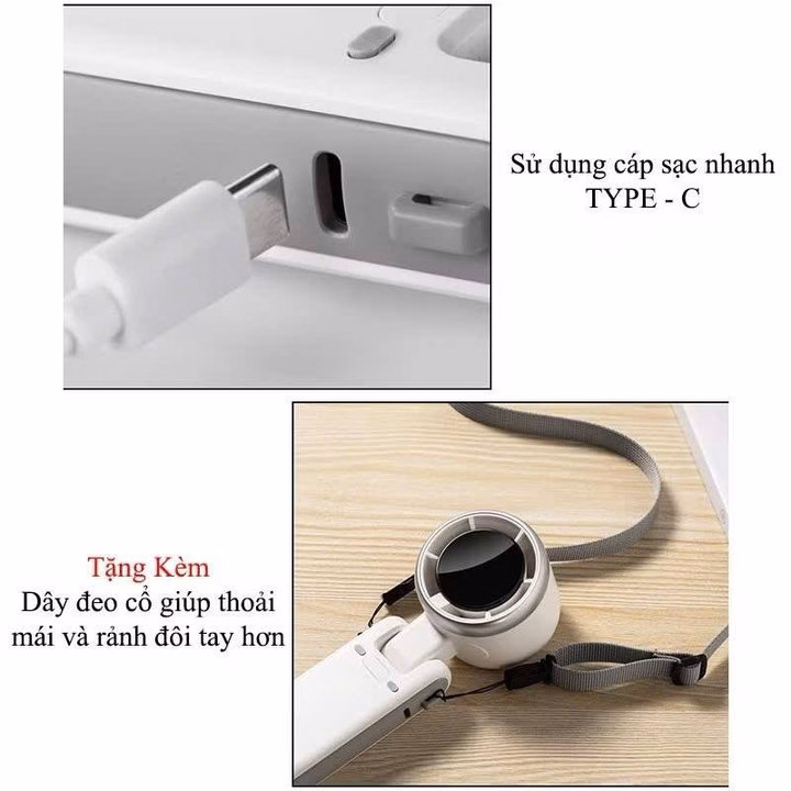 Quạt Cầm Tay Siêu Mát Turbo N607 Mini - Ảnh 6