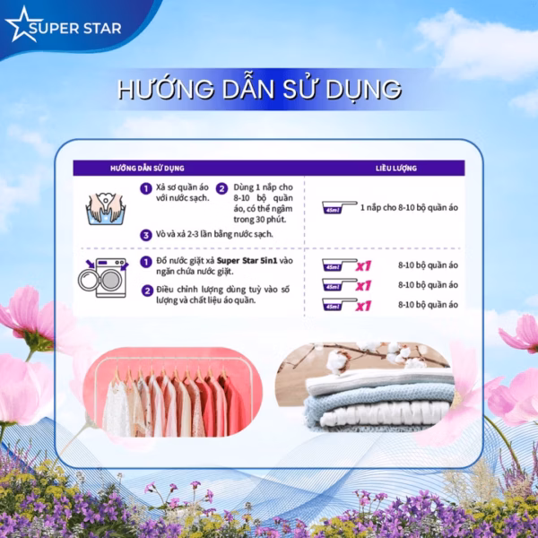 Nước Giặt Xả Túi Cao Cấp 5In1 2Kg - Super Star - Ảnh 4