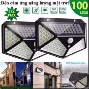 Đèn Cảm Biến Năng Lượng Mặt Trời 100 Bóng Led