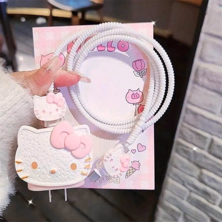 Bọc Bảo Vệ Sạc Điện Thoại Hello Kitty Siêu Dễ Thương