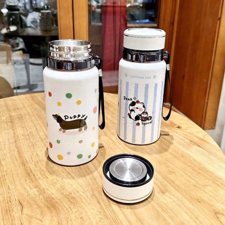 Bình Giữ Nhiệt Hoạt Hình 800Ml Inox 316 Quai Xách Tiện Lợi - Gdn - Ảnh 6