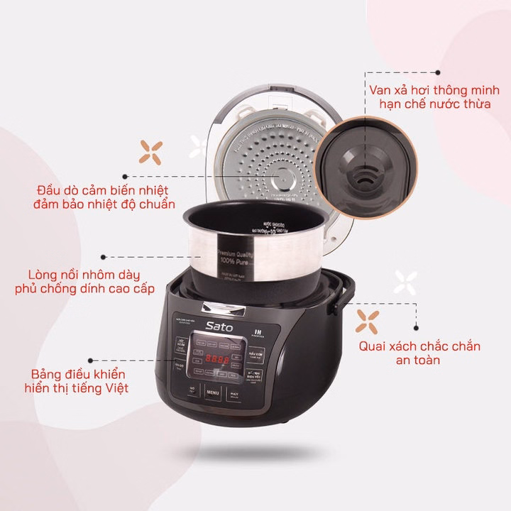 Nồi Cơm Điện Cao Tần Sato 18Ct016 - Hàng Chính Hãng - Ảnh 8