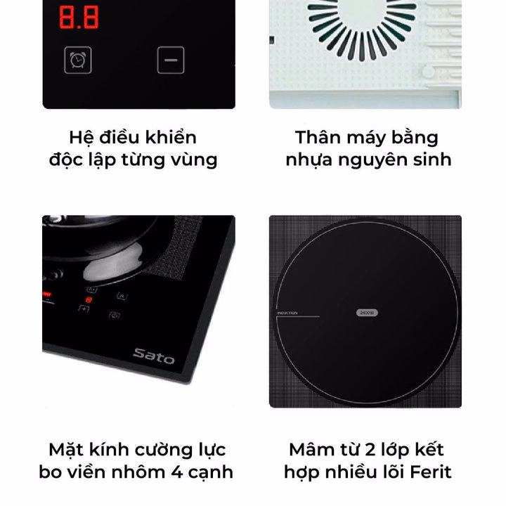Bếp Điện Từ Thông Minh Sato Sih569 N5 (B) - Hàng Chính Hãng - Ảnh 5