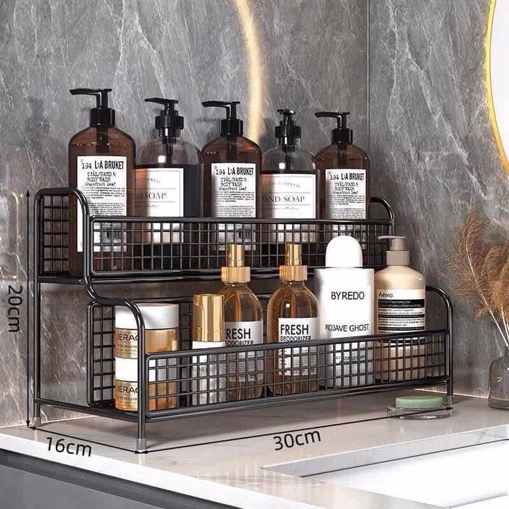 Kệ Gia Vị Sắt Lưới 2 Tầng Siêu Tiện Dụng