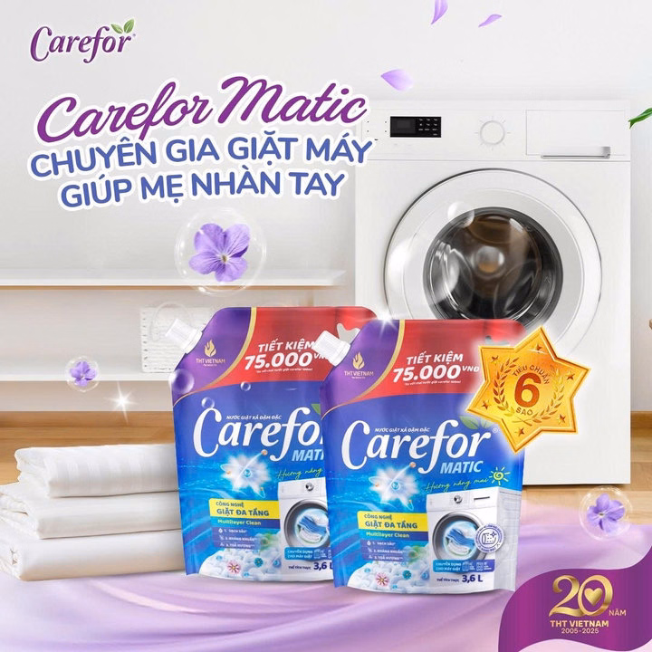 Nước Giặt Xả Đậm Đặc Carefor Matic 3600Ml (Hương Nắng Mai) - Ảnh 2