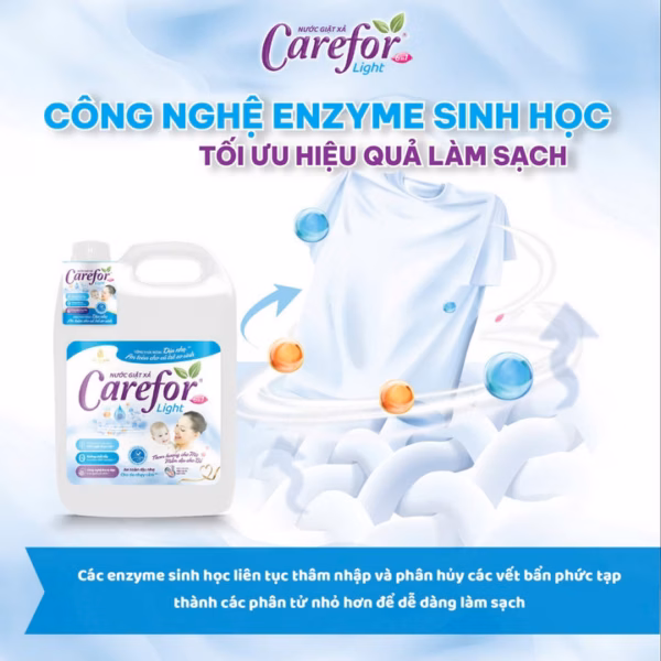 Nước Giặt Xả Carefor Light Dịu Nhẹ Cho Trẻ Sơ Sinh 5000Ml - Ảnh 5