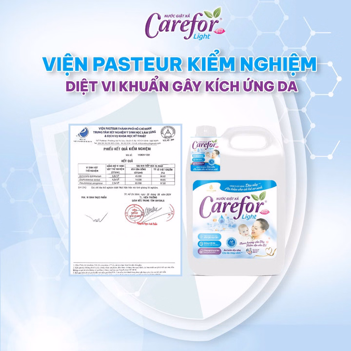 Nước Giặt Xả Carefor Light Dịu Nhẹ Cho Trẻ Sơ Sinh 5000Ml - Ảnh 6