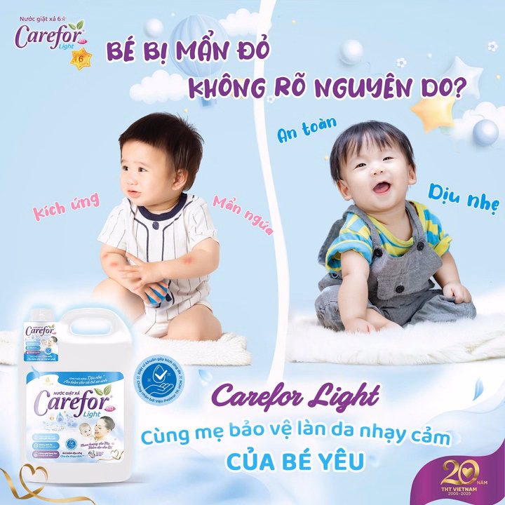 Nước Giặt Xả Carefor Light Dịu Nhẹ Cho Trẻ Sơ Sinh 5000Ml - Ảnh 8