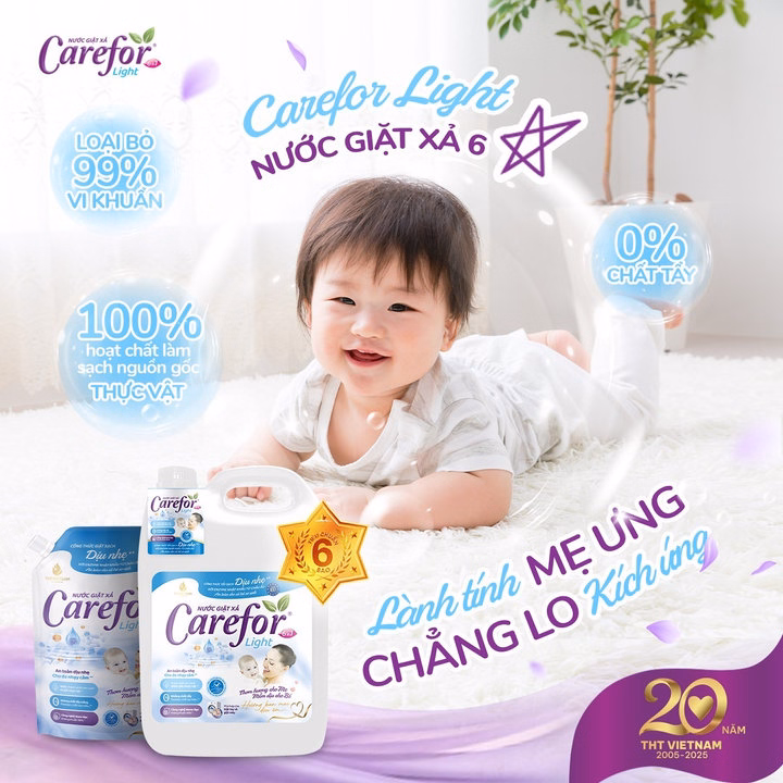 Nước Giặt Xả Carefor Light Dịu Nhẹ Cho Trẻ Sơ Sinh 5000Ml - Ảnh 2