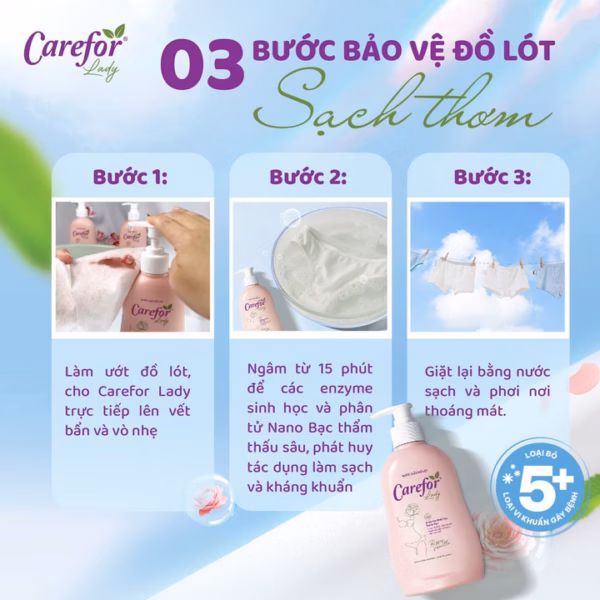 Nước Giặt Đồ Lót Chuyên Dụng Carefor Lady Chai 300Ml - Ảnh 3
