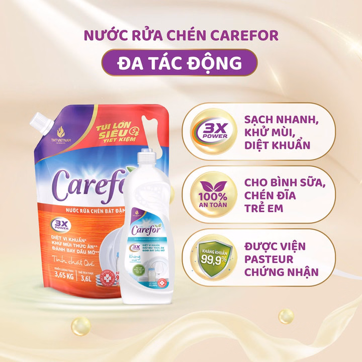 Nước Rửa Chén Bát Carefor 3600Ml - Ảnh 7