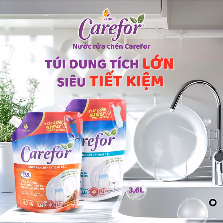 Nước Rửa Chén Bát Carefor 3600Ml - Ảnh 2