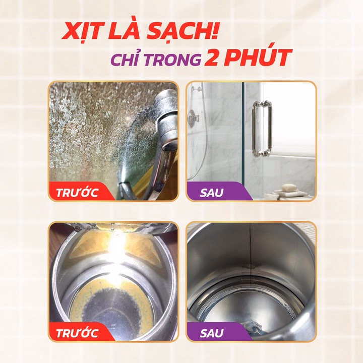 Siêu Tẩy Cặn Canxi Vách Kính, Sen Vòi Obay 450Ml - Ảnh 5