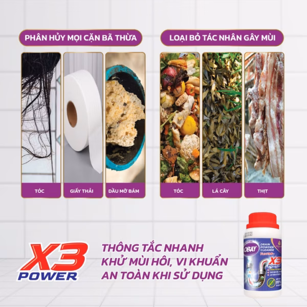 Bột Thông Tắc Đường Ống Obay 250Gram - Ảnh 3