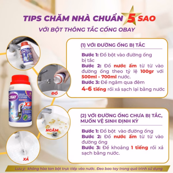 Bột Thông Tắc Đường Ống Obay 250Gram - Ảnh 5