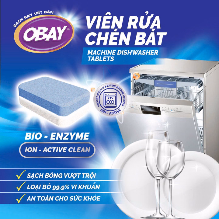 Viên Rửa Chén Không Mùi Obay - Hộp 25 Viên (Dùng Cho Máy) - Ảnh 3