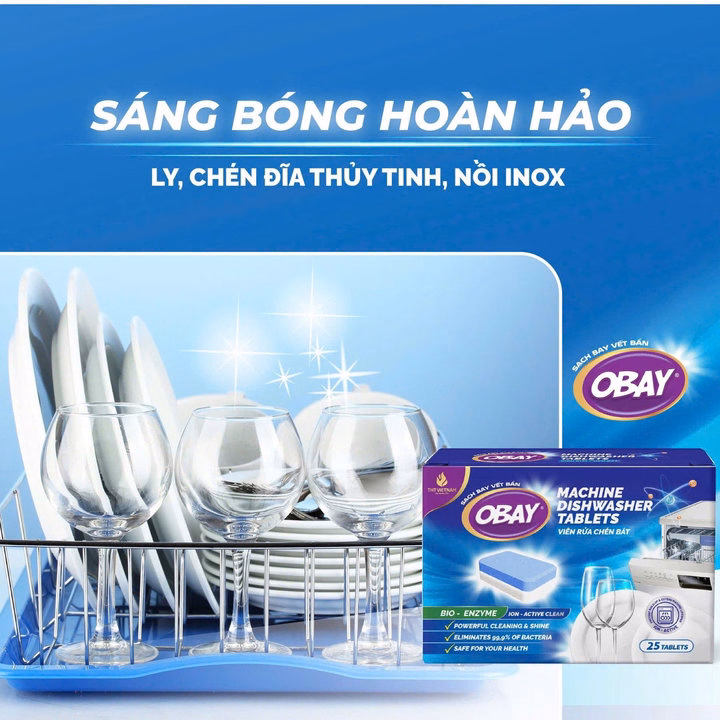 Viên Rửa Chén Không Mùi Obay - Hộp 25 Viên (Dùng Cho Máy) - Ảnh 7