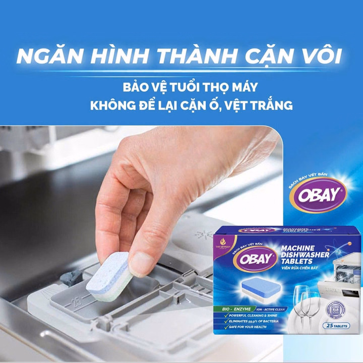 Viên Rửa Chén Không Mùi Obay - Hộp 25 Viên (Dùng Cho Máy) - Ảnh 6