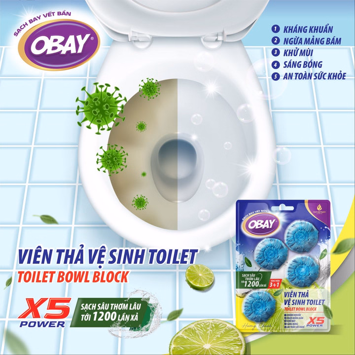 Viên Thả Vệ Sinh Toilet Obay - Vỉ 4 Viên - Ảnh 2