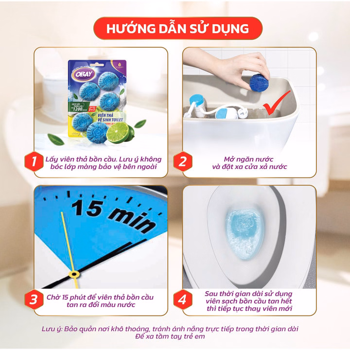 Viên Thả Vệ Sinh Toilet Obay - Vỉ 4 Viên - Ảnh 5
