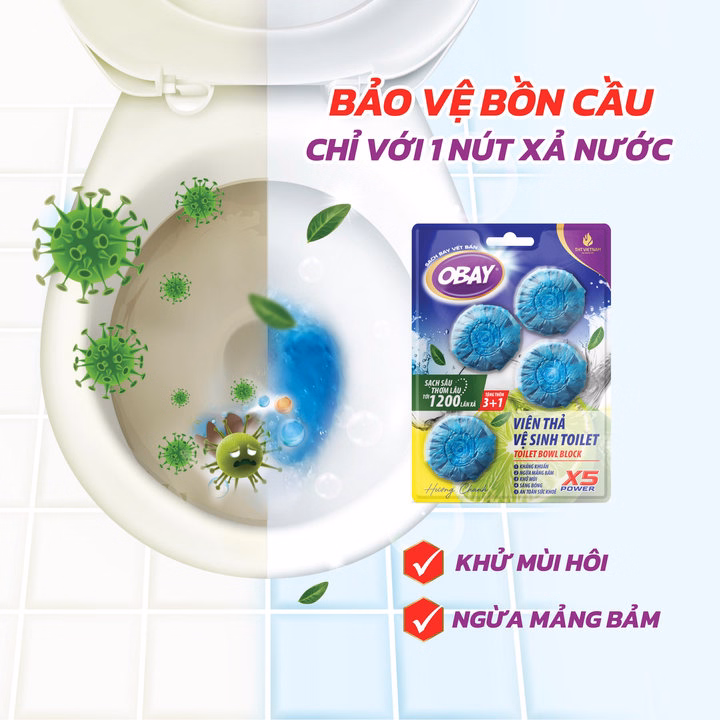 Viên Thả Vệ Sinh Toilet Obay - Vỉ 4 Viên - Ảnh 3