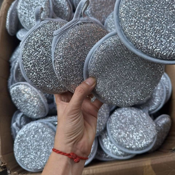 Sét 3 Miếng Bọt Biển Bạc Rửa Bát Rửa Nồi Tiện Lợi - Ảnh 3