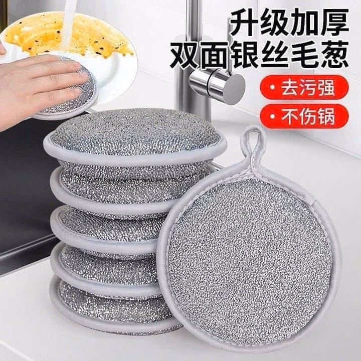 Sét 3 Miếng Bọt Biển Bạc Rửa Bát Rửa Nồi Tiện Lợi - Ảnh 4