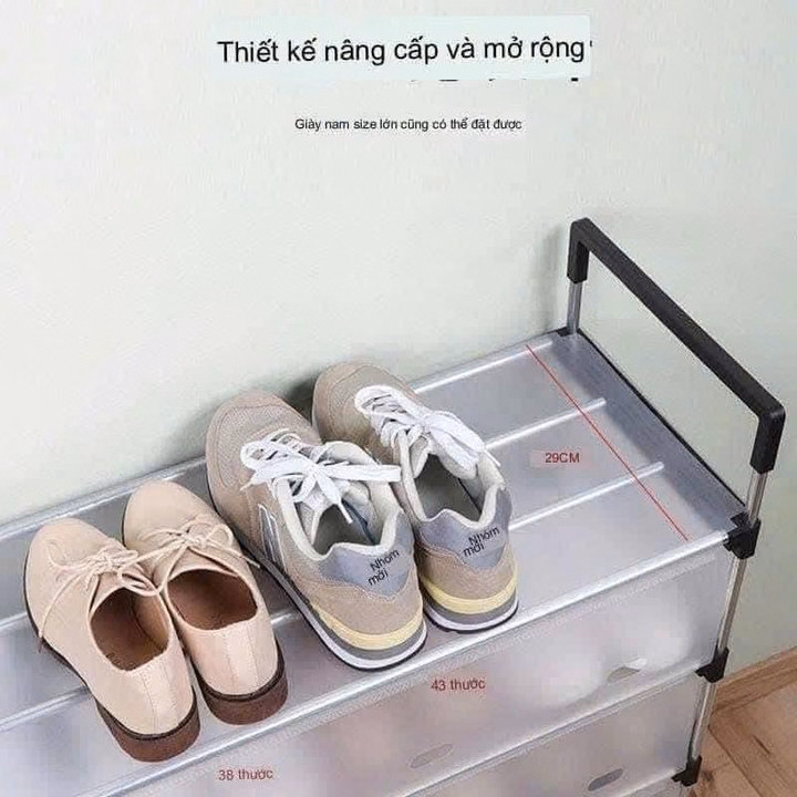 Kệ Inox 5 Tầng Có Tấm Chắn Bụi Giày, Siêu Bền, Tiện Dụng - Ảnh 3