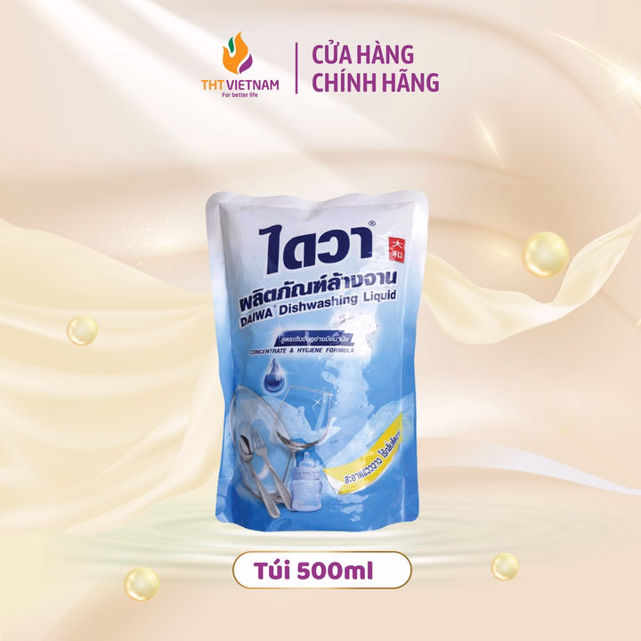 Nước Rửa Chén Bát Đậm Đặc Không Mùi Daiwa - Túi 500Ml - Ảnh 2