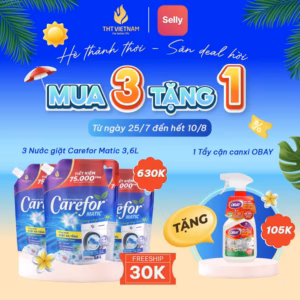 Nước Giặt Xả Đậm Đặc Carefor Matic 3600Ml (Hương Nắng Mai)