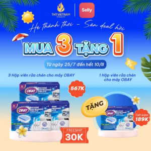Viên Rửa Chén Không Mùi Obay - Hộp 25 Viên (Dùng Cho Máy)