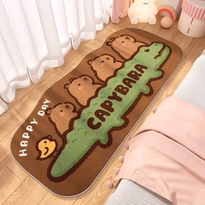 Thảm Chân Phòng Ngủ Capybara Cao Cấp Lông Mềm Mại - Ảnh 2