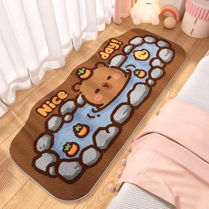 Thảm Chân Phòng Ngủ Capybara Cao Cấp Lông Mềm Mại - Ảnh 3