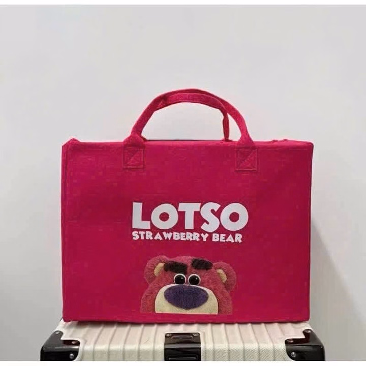 Túi Nỉ Gấu Dâu Lotso Cute Xỉu - Ảnh 2