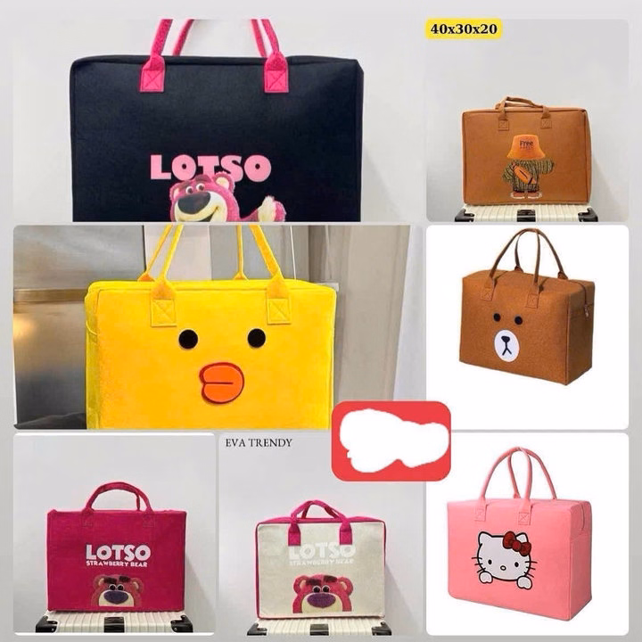 Túi Nỉ Gấu Dâu Lotso Cute Xỉu - Ảnh 6