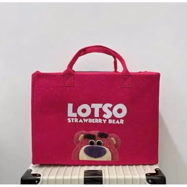 Túi Xách Nỉ Gấu Dâu Lotso Siêu Cưng Xỉu - Ảnh 3