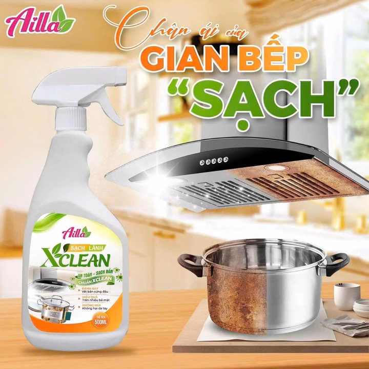 Tẩy Đa Năng Xclean 500Ml Vệ Sinh Sạch Dầu Mỡ, Xử Lý Cặn Canxi An Toàn Sạch Bụi Bẩn Trên Thiết Bị Nhà Bếp - Ảnh 4