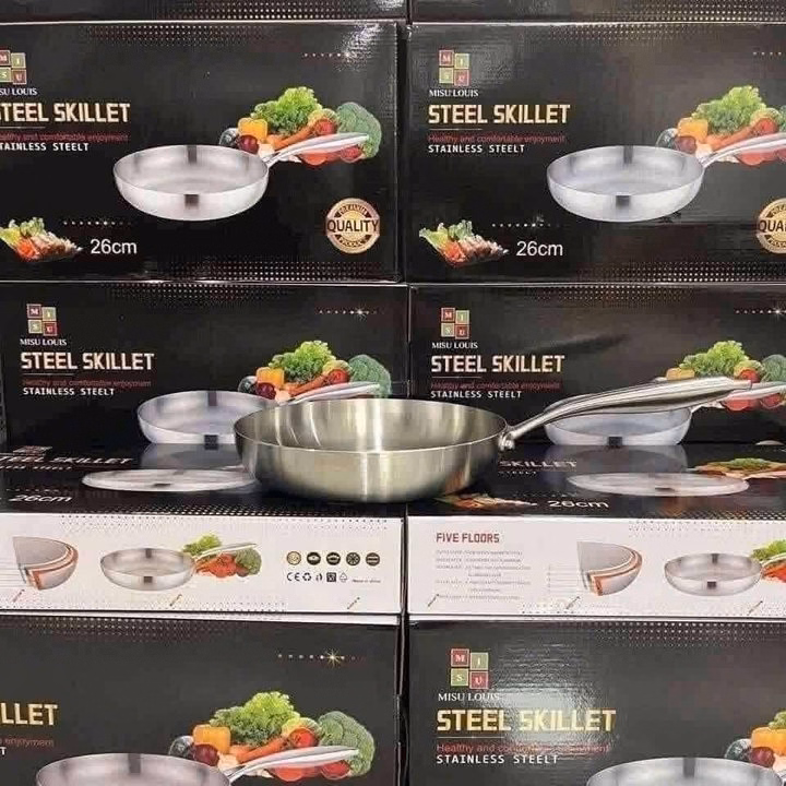 Chảo Inox Chống Dính, Đáy Liền Nguyên Khối Dầy Dặn, Dễ Dàng Vệ Sinh, Không Kén Bếp - Ảnh 2