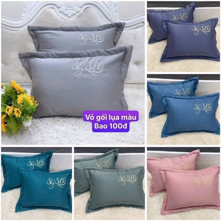 Sét 2 Vỏ Gối Lụa Siêu Xịn Mềm Mịn Mướt Tay