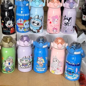 Bình Đựng Nước Giữ Nhiệt, Có Quai Xách, Có Ống Mút, Tiện Lợi 500Ml