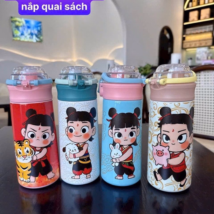 Bình Đựng Nước Giữ Nhiệt, Có Quai Xách, Có Ống Mút, Tiện Lợi 500Ml - Ảnh 8