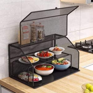 Kệ Lưới Đựng Thức Ăn, Lồng Bàn Lưới 2 Tầng Tránh Côn Trùng