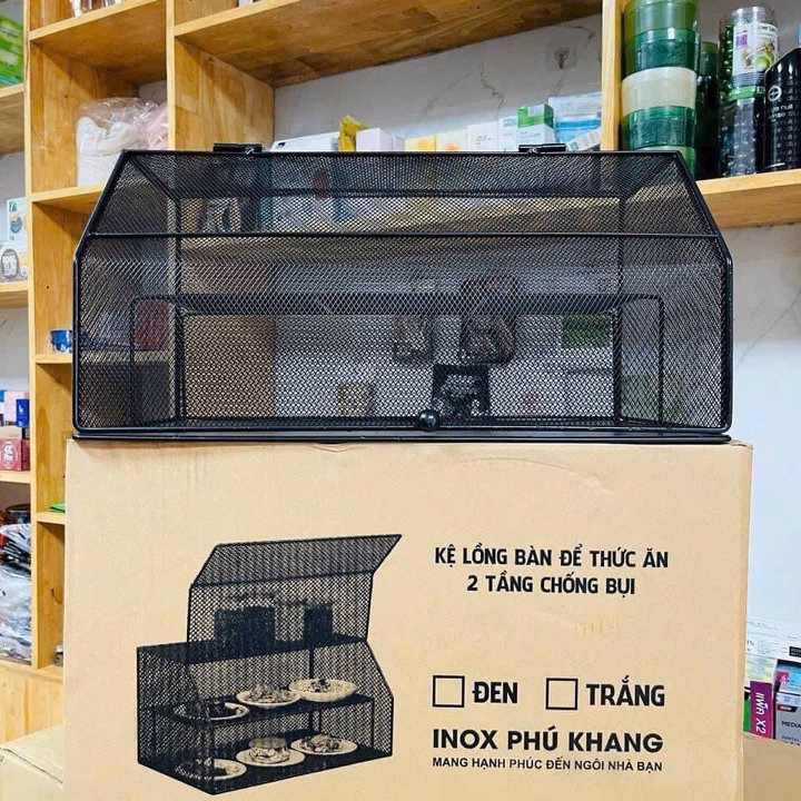 Lồng Bàn Lưới Thép Để Thức Ăn, 2 Tầng Tránh Côn Trùng Chất Liệu Thép Sơn Tĩnh Điện Bền Đẹp - Ảnh 4
