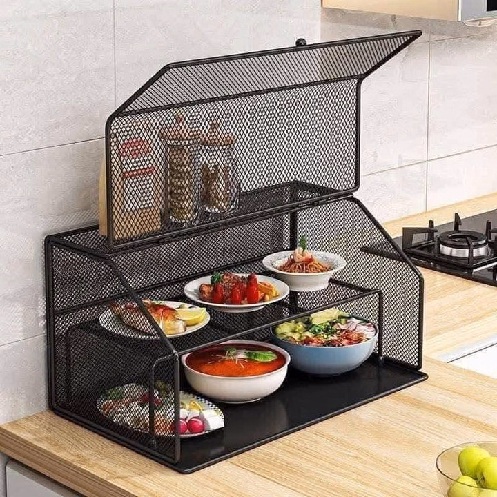 Lồng Bàn Lưới Thép Để Thức Ăn, 2 Tầng Tránh Côn Trùng Chất Liệu Thép Sơn Tĩnh Điện Bền Đẹp - Ảnh 3